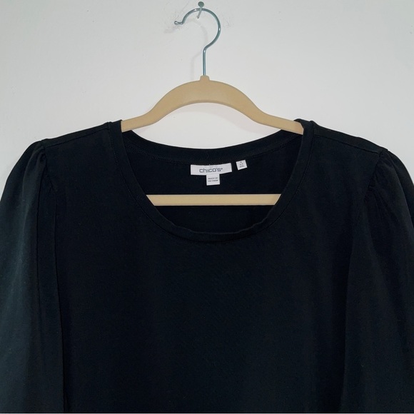 Chico's Lace Detail Flutter Sleeve Tee - Picture 3 of 8